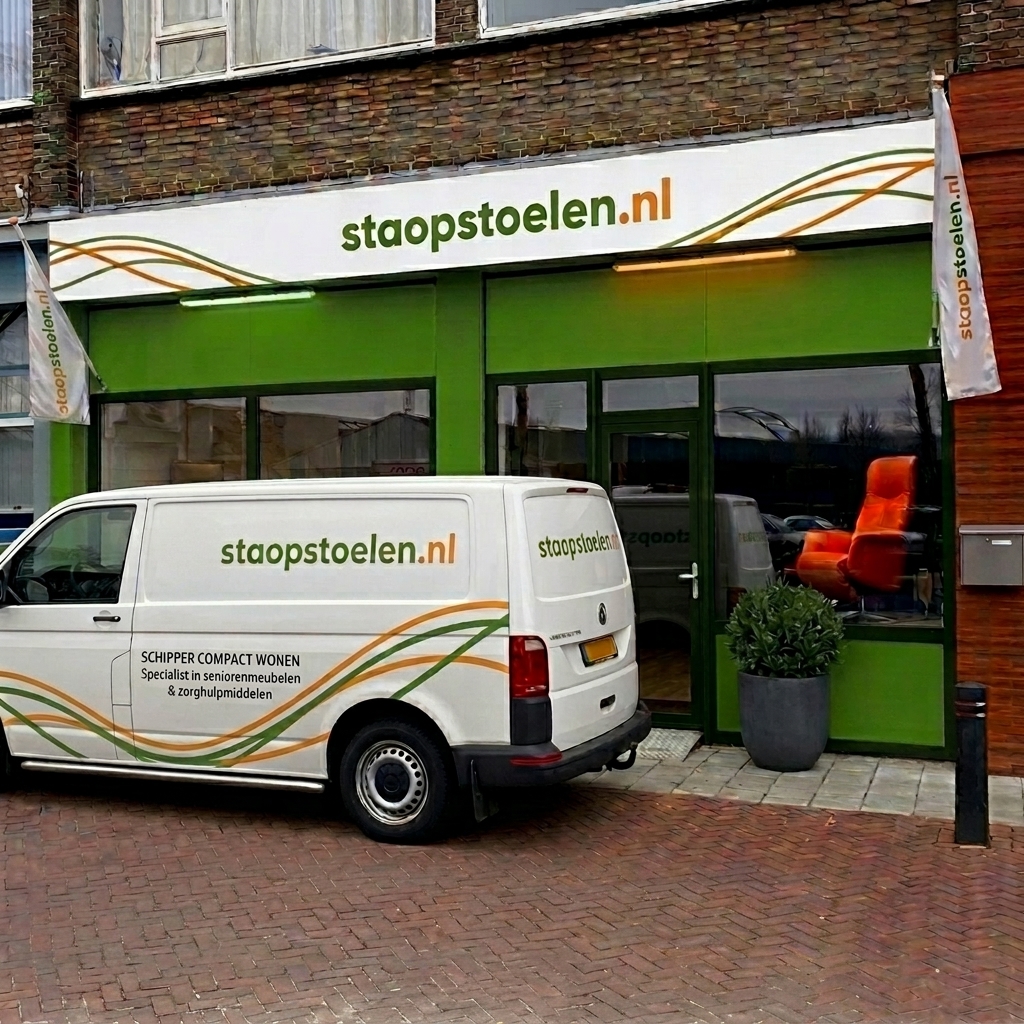 Thuisbezorging met onze bezorgbus - staopstoelen.nl