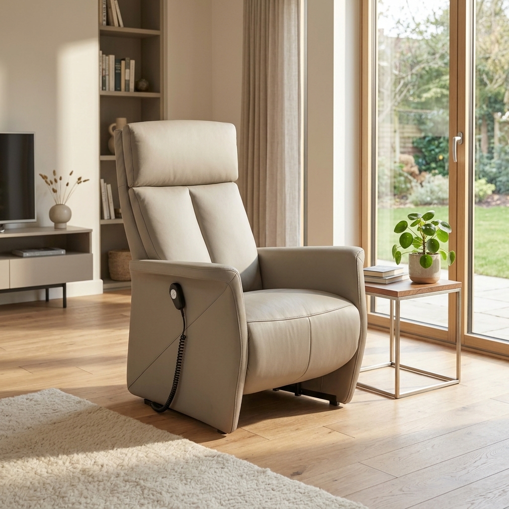 Luxe lederen interieur met de moderne Sta-op Stoel Alfred