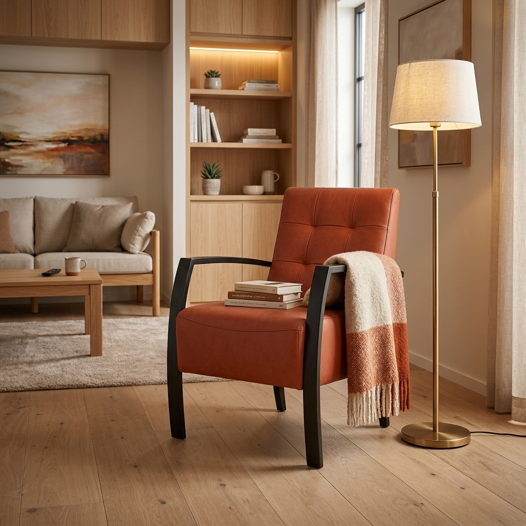 Warm interieur met de snoerloze Senioren Stoel Athena
